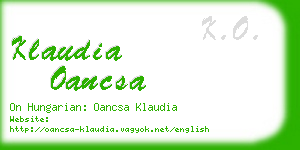 klaudia oancsa business card